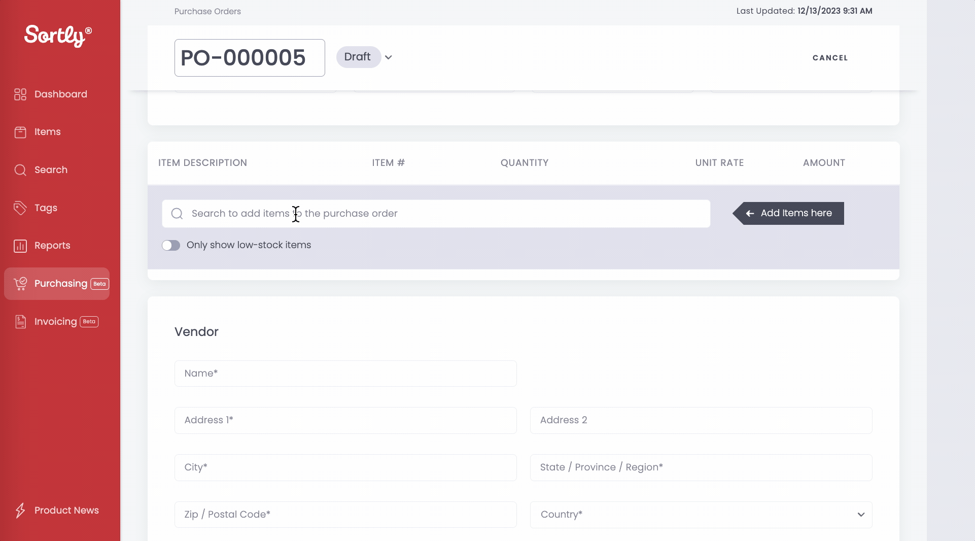 purchase-orders-sortly-support