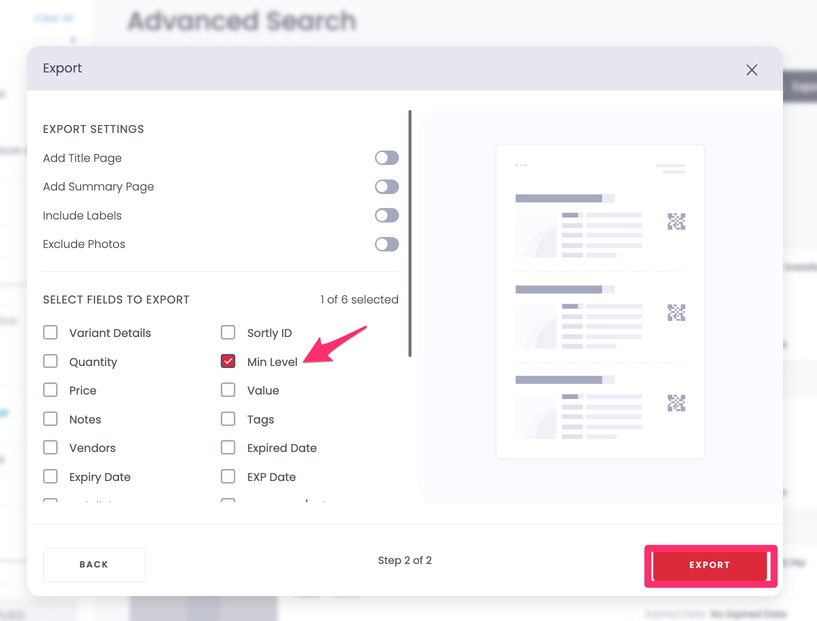 setting-minimum-quantities-on-items-sortly-support