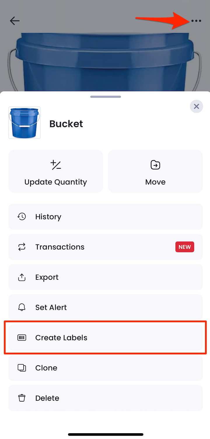 Create Labels option on mobile