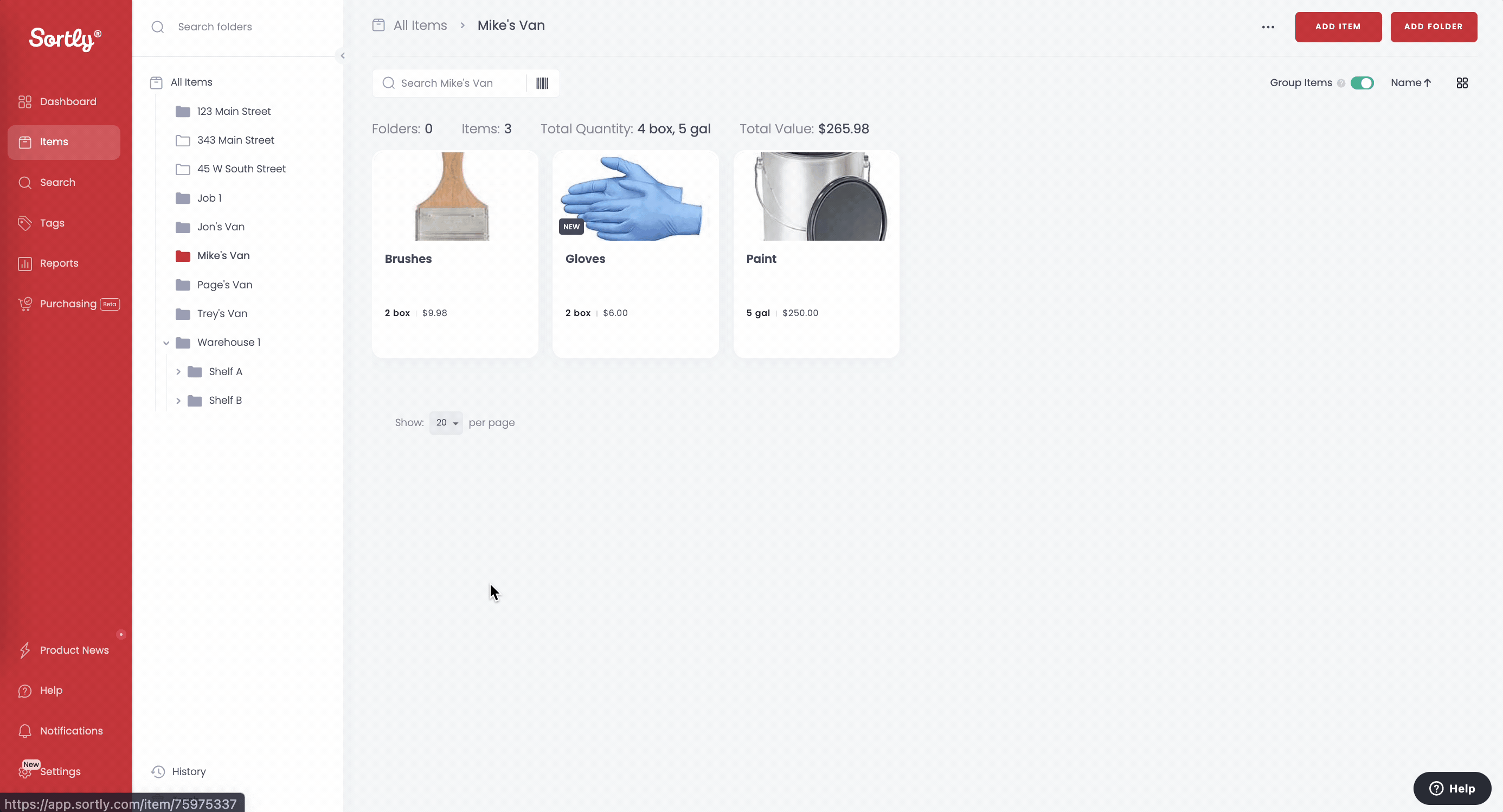 Selecting items with checkmarks in a folder