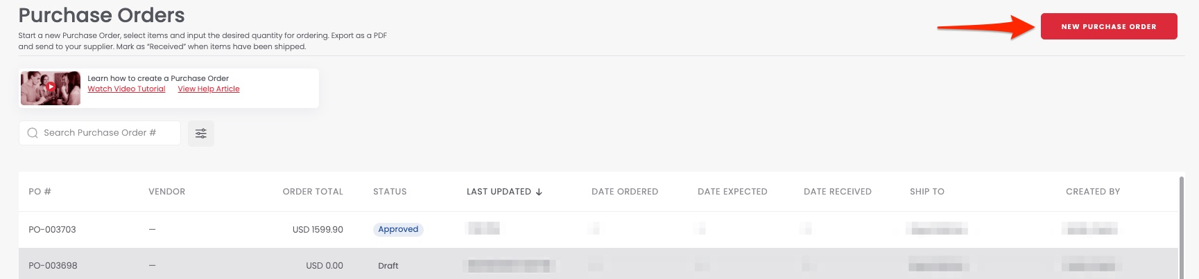 Creating a new Purchase Order from Workflows