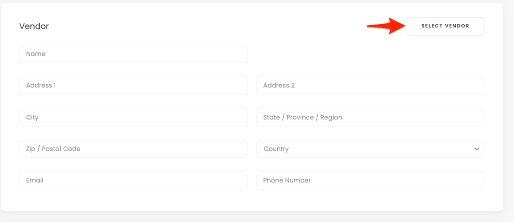 Adding vendor details to a PO