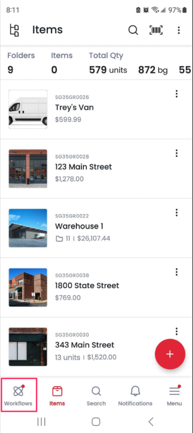Purchase Orders in the Sortly mobile app