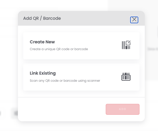 Create new or link existing QR code