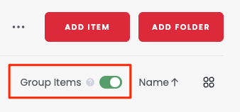 Group items toggle on web