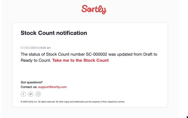 Status change notification example 1