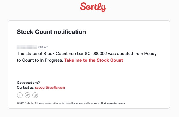Status change notification example 2