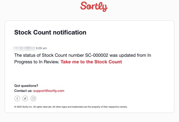 Status change notification example 3