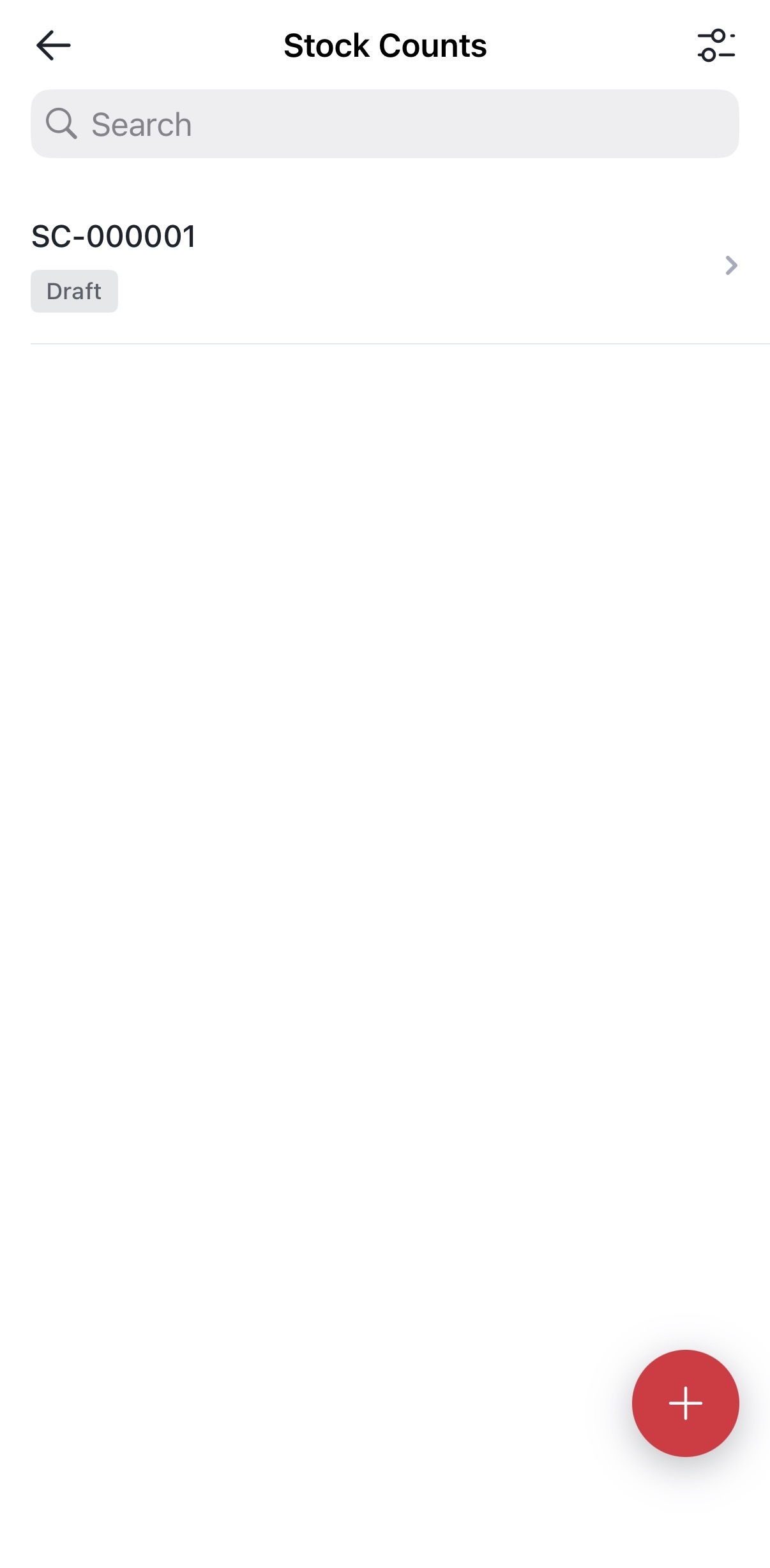 Continuing after naming a Stock Count on mobile