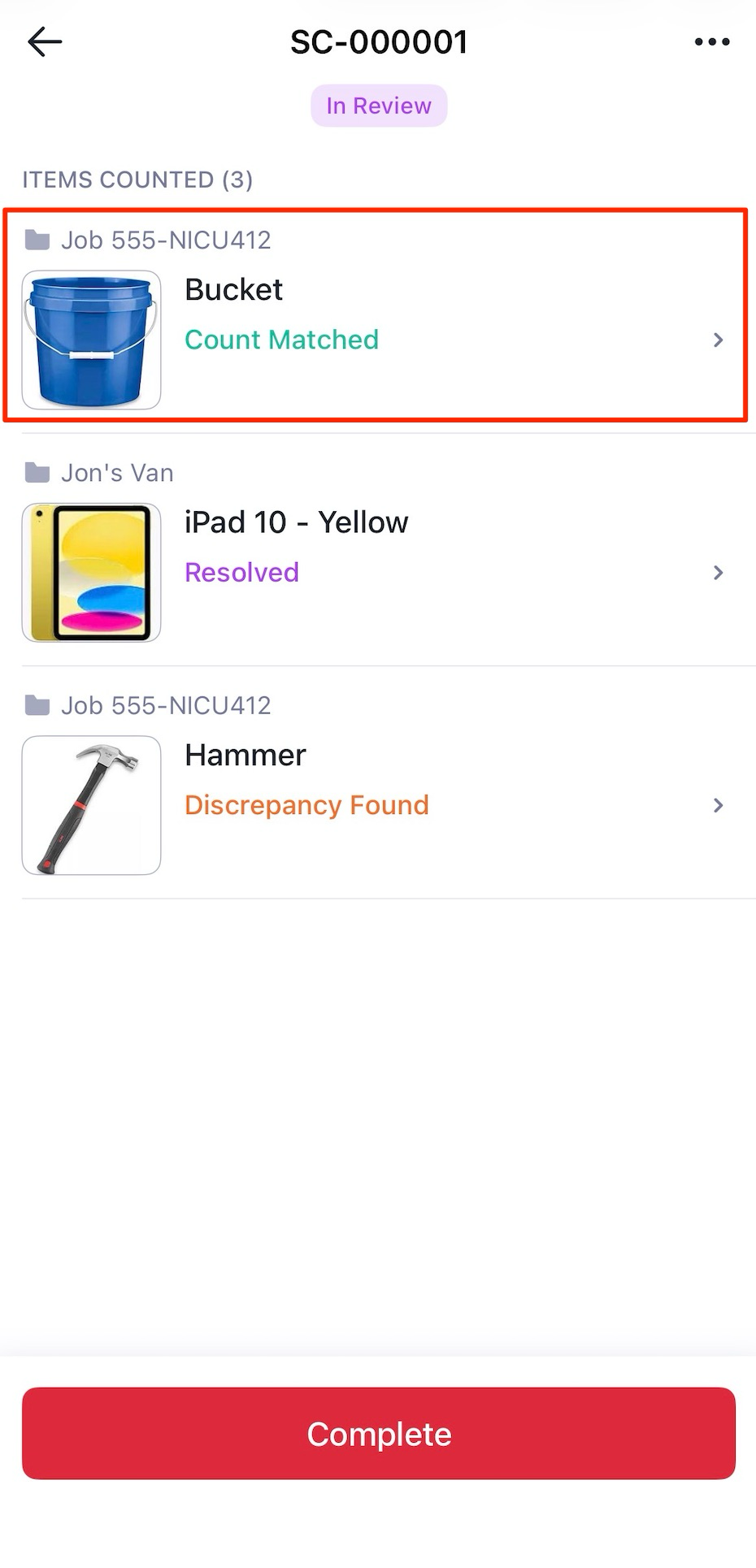 Count Matched status, view 1