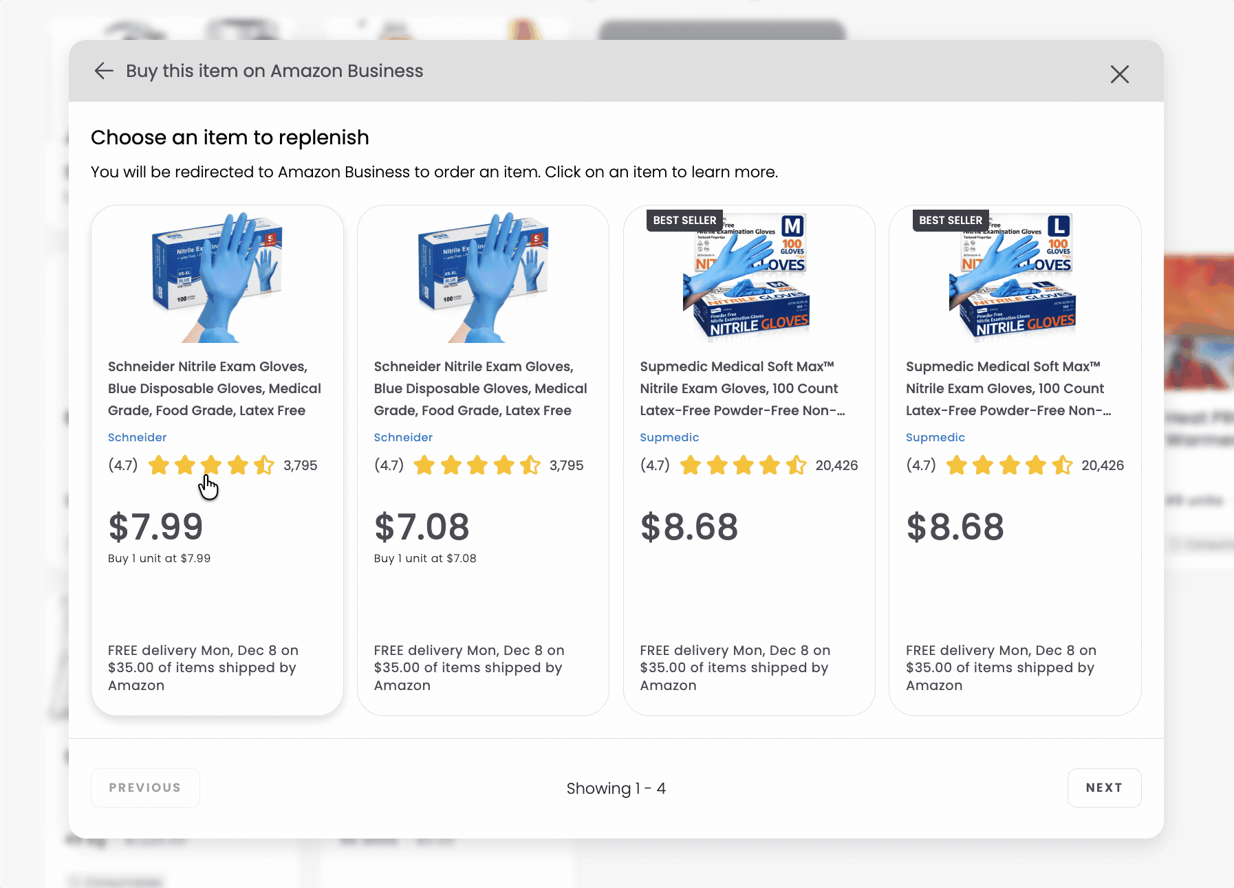 Reviewing Amazon search results