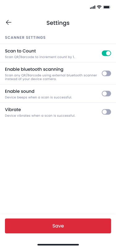 Enabling Scan to Count, step 2