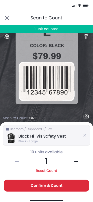 Incrementing the count by scanning