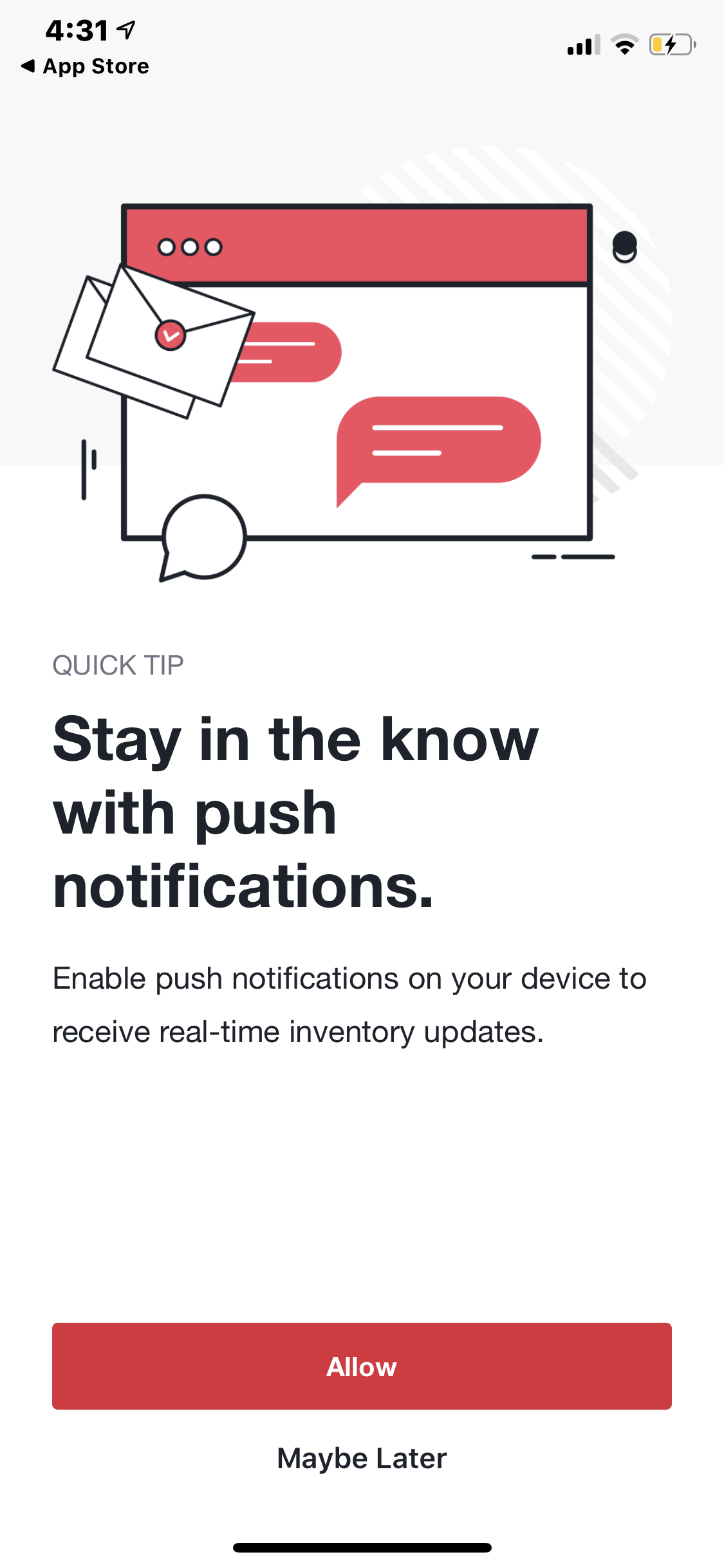 Enabling push notifications, step 1