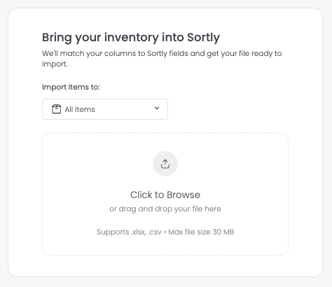 Uploading a spreadsheet to Bulk Import