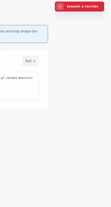 The Request a Feature form