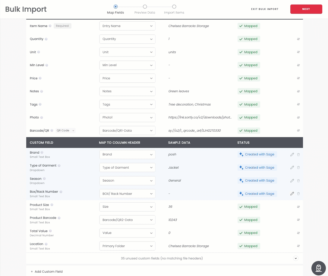 Editing a custom field created by Sage