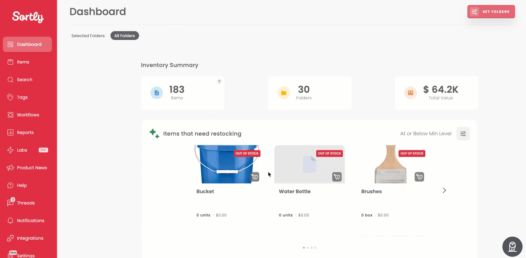 Sortly Dashboard