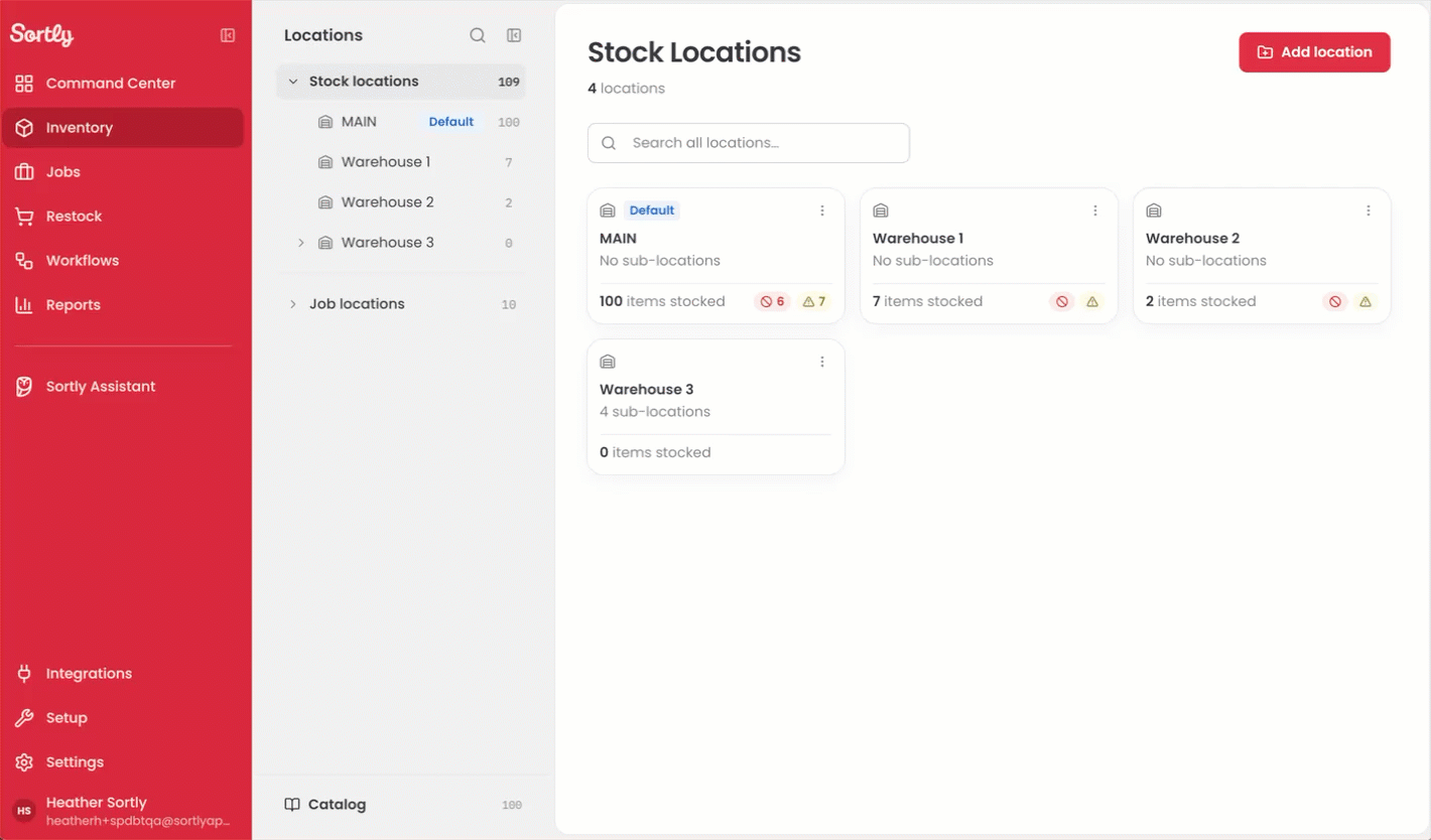 Adding an item to the Catalog in Sortly
